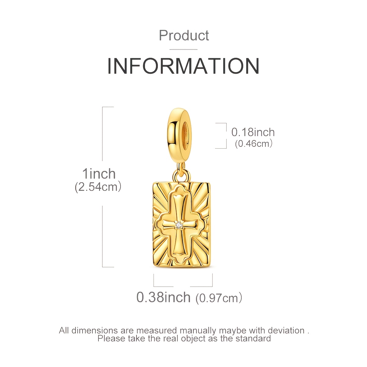 18K Golden Plated Enamel Cross Pendant Necklace